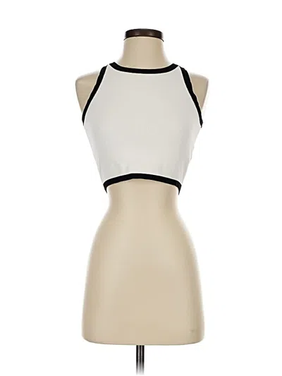 Pre-owned Forever 21 Sleeveless Top Ivory Halter Neckline Tops In White