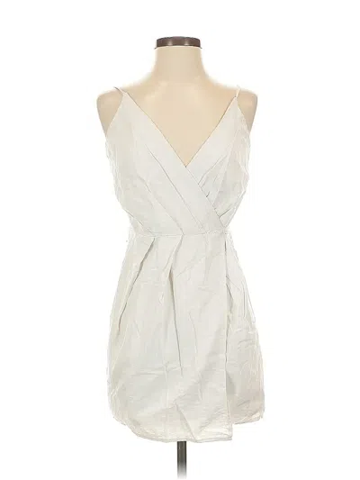 Pre-owned Forever 21 Sleeveless Top Ivory Plunge Neckline Tops In White