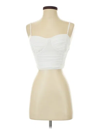 Pre-owned Forever 21 Sleeveless Top Ivory Sweetheart Neckline Tops
