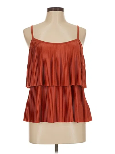 Pre-owned Forever 21 Sleeveless Top Orange Halter Neckline Tops