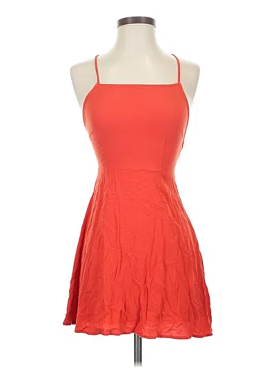 Pre-owned Forever 21 Sleeveless Top Orange Halter Neckline Tops