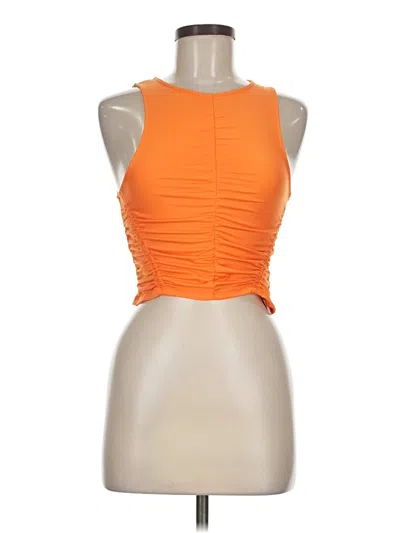 Pre-owned Forever 21 Sleeveless Top Orange Halter Neckline Tops