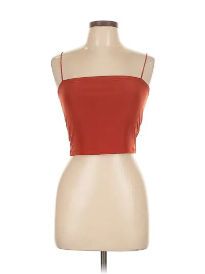 Pre-owned Forever 21 Sleeveless Top Orange Strapless Neckline Tops