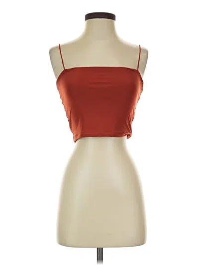 Pre-owned Forever 21 Sleeveless Top Orange Strapless Neckline Tops