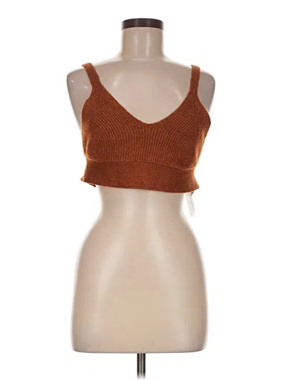 Forever 21 Sleeveless Top Orange Strapless Neckline Tops In Brown
