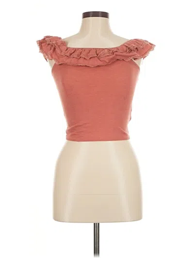 Pre-owned Forever 21 Sleeveless Top Red Strapless Neckline Tops