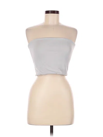 Pre-owned Forever 21 Sleeveless Top Silver Strapless Neckline Tops
