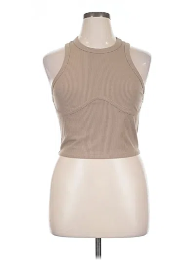 Pre-owned Forever 21 Sleeveless Top Tan Halter Neckline Tops