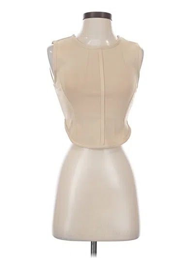 Pre-owned Forever 21 Sleeveless Top Tan Halter Neckline Tops In Brown
