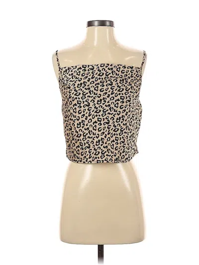 Pre-owned Forever 21 Sleeveless Top Tan Strapless Neckline Tops In Brown