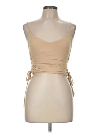 Pre-owned Forever 21 Sleeveless Top Tan Strapless Neckline Tops In Brown