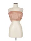 Forever 21 Sleeveless Top Tan Strapless Neckline Tops In Pink