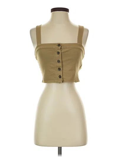 Pre-owned Forever 21 Sleeveless Top Tan Sweetheart Neckline Tops