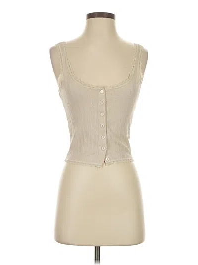 Pre-owned Forever 21 Sleeveless Top Tan Sweetheart Neckline Tops In Brown