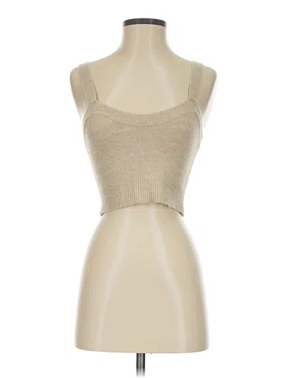 Pre-owned Forever 21 Sleeveless Top Tan Sweetheart Neckline Tops In Brown