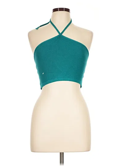 Pre-owned Forever 21 Sleeveless Top Teal Halter Neckline Tops