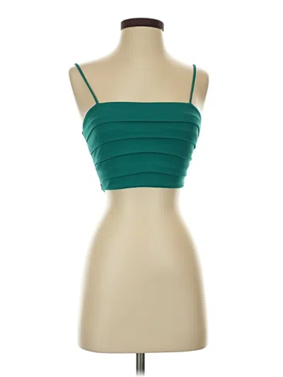 Pre-owned Forever 21 Sleeveless Top Teal Sweetheart Neckline Tops In Blue