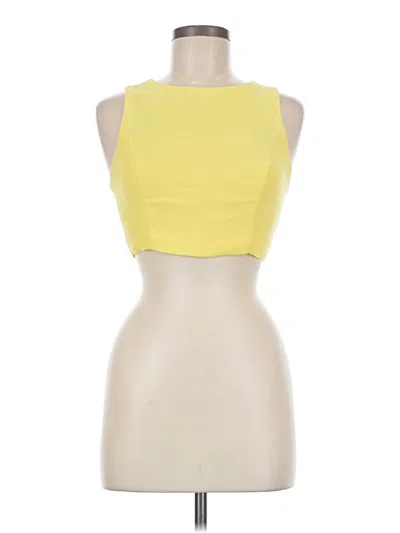 Pre-owned Forever 21 Sleeveless Top Yellow Halter Neckline Tops
