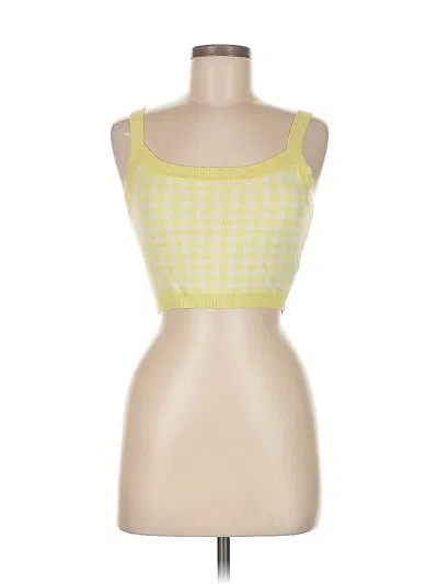 Pre-owned Forever 21 Sleeveless Top Yellow Square Neckline Tops