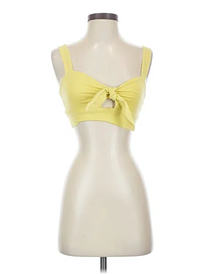 Pre-owned Forever 21 Sleeveless Top Yellow Sweetheart Neckline Tops