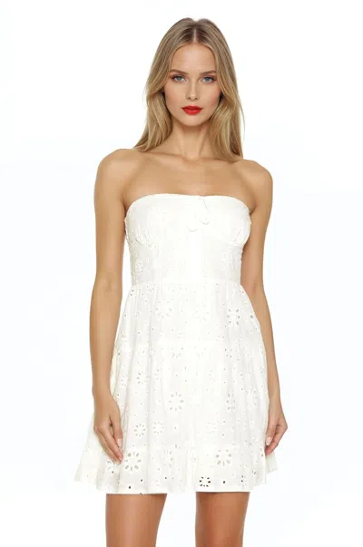 Forever 21 Strapless Eyelet Bustier Mini Dress In White
