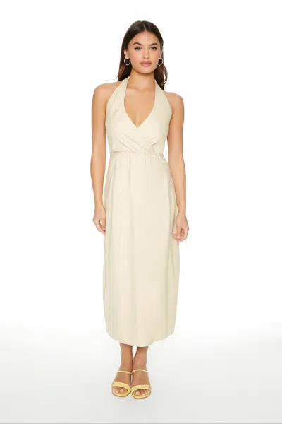 Forever 21 Surplice Halter Maxi Dress In Neutral