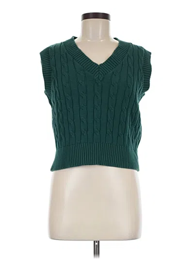Pre-owned Forever 21 Sweater Vest In Green