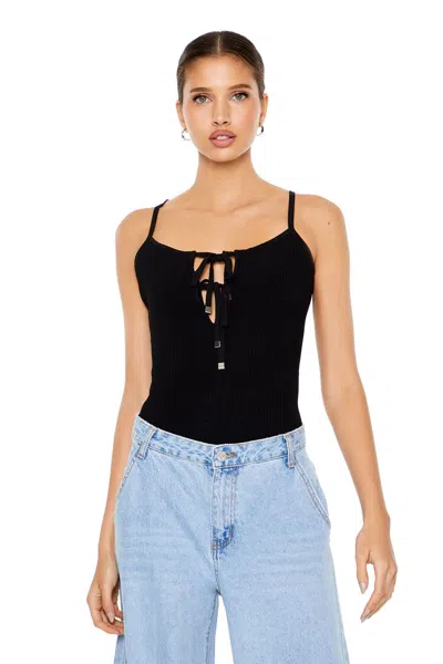 Forever 21 Sweater-knit Cami Bodysuit In Black