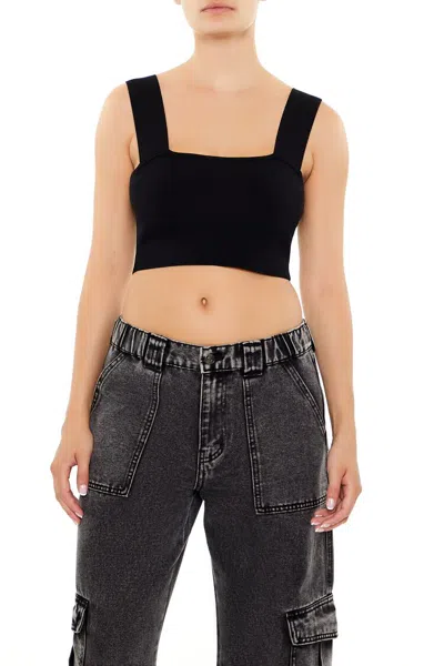 Forever 21 Sweater-knit Crop Top In Black