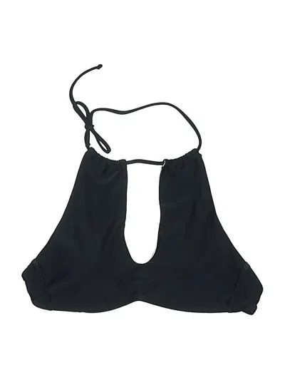 Pre-owned Forever 21 Swimsuit Top Black Solid Pattern Swimwear