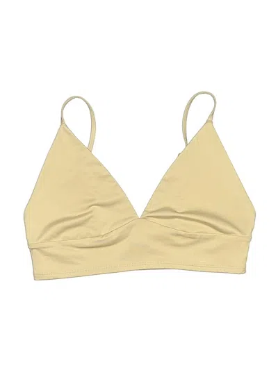 Pre-owned Forever 21 Swimsuit Top Gold Solid Pattern Swimwear