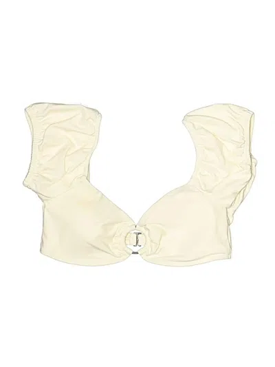 Pre-owned Forever 21 Swimsuit Top Ivory Swimwear