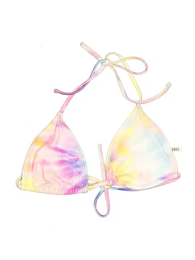 Pre-owned Forever 21 Swimsuit Top Pink Tie-dye Pattern Swimwear