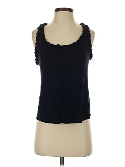Pre-owned Forever 21 Tank Top Black Ruffles Neckline Tops
