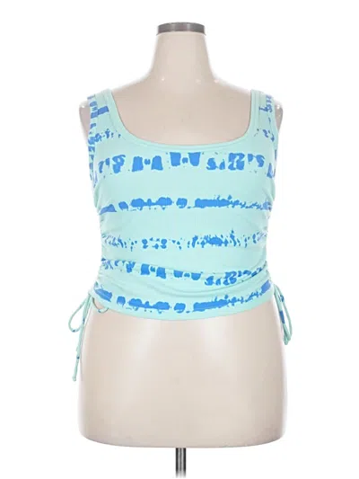 Pre-owned Forever 21 Tank Top Blue Strapless Neckline Tops