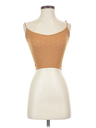 Pre-owned Forever 21 Tank Top Gold Strapless Neckline Tops