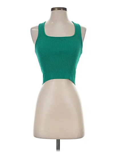 Pre-owned Forever 21 Tank Top Green Halter Neckline Tops
