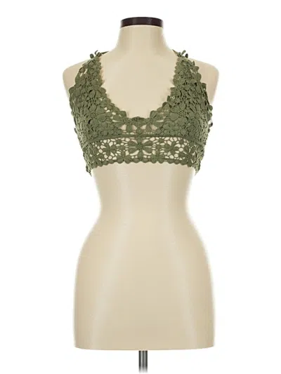 Pre-owned Forever 21 Tank Top Green Halter Neckline Tops