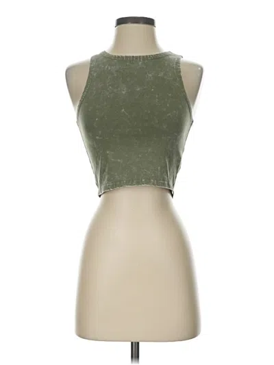 Pre-owned Forever 21 Tank Top Green Halter Neckline Tops