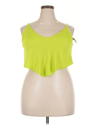 Pre-owned Forever 21 Tank Top Green Strapless Neckline Tops