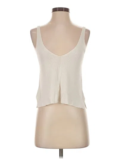Pre-owned Forever 21 Tank Top Ivory Plunge Neckline Tops