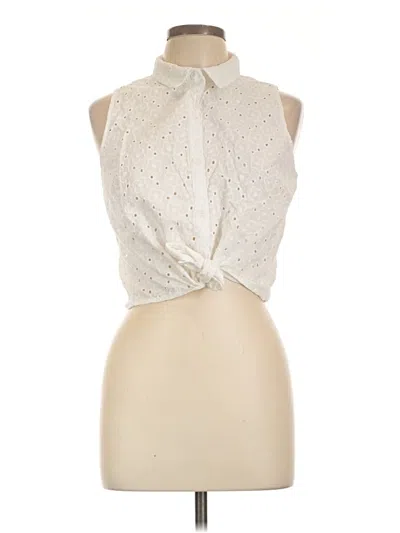 Pre-owned Forever 21 Tank Top Ivory Tie Neck Tops