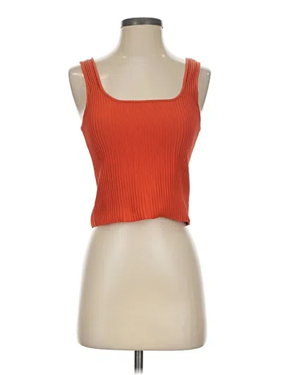 Pre-owned Forever 21 Tank Top Orange Strapless Neckline Tops