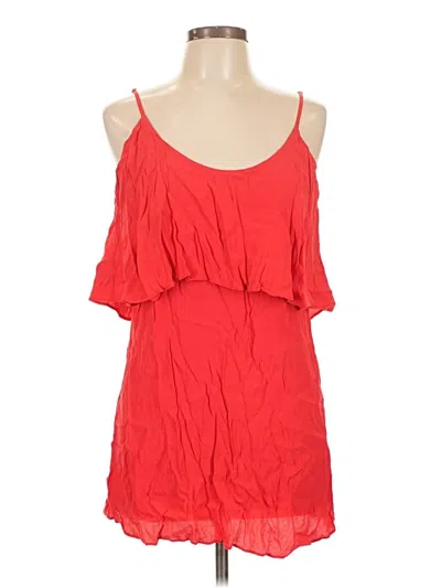 Pre-owned Forever 21 Tank Top Red Cold Shoulder Neckline Tops