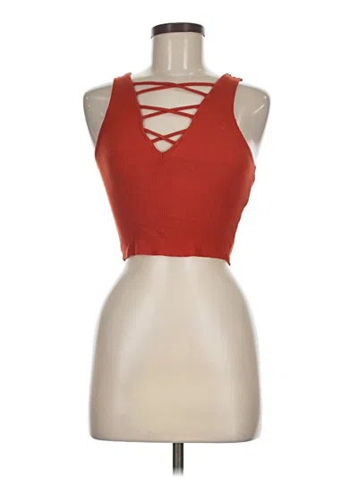 Pre-owned Forever 21 Tank Top Red Halter Neckline Tops