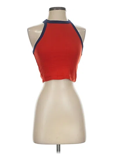 Pre-owned Forever 21 Tank Top Red Halter Neckline Tops