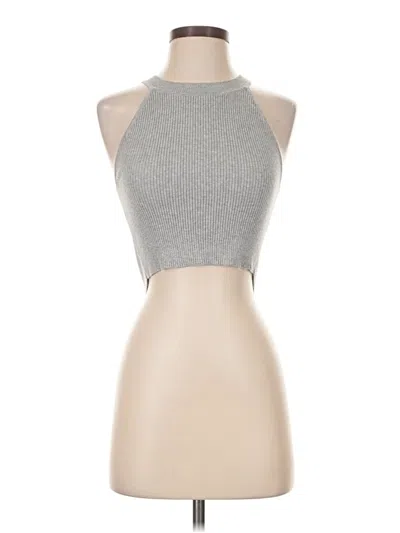 Pre-owned Forever 21 Tank Top Silver Halter Neckline Tops
