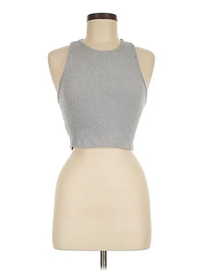 Pre-owned Forever 21 Tank Top Silver Halter Neckline Tops