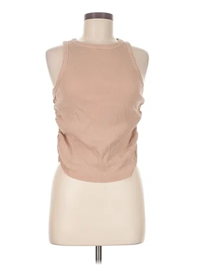 Pre-owned Forever 21 Tank Top Tan Halter Neckline Tops In Brown