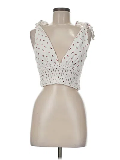 Pre-owned Forever 21 Tank Top White Halter Neckline Tops